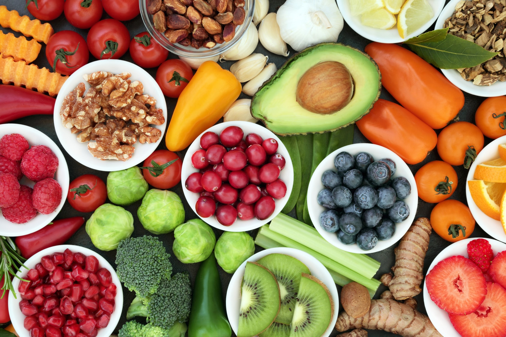 Image of various healthy foods.